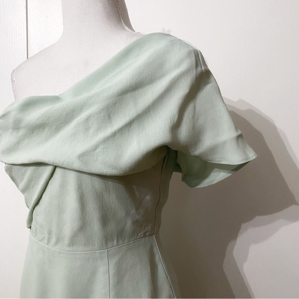 REISS RIANA PASTEL MINT ONE SHOULDER FORMAL COCKTAIL SHEATH DRESS - 0 - Picture 7 of 13